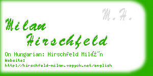 milan hirschfeld business card